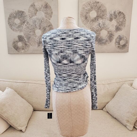 Inc International Concepts Marled Cropped Surplice Sweater Sz Sm - Picture 8 of 12